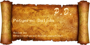 Petyerec Dalida névjegykártya